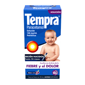 Para el Alivio de Fiebre y  dolor en niños de 0 a 36 meses Tempra® Solución Pediátrica 30 mL