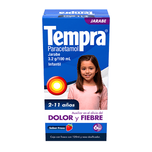 Para el Alivio de Fiebre y  dolor en niños de 2 a 11 años Tempra® Jarabe Infantil 120mL